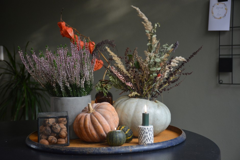 DIY pompoenvaas herfststyling