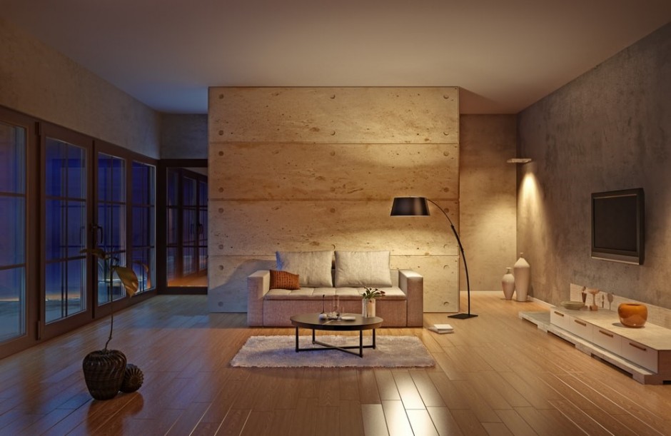 Afbeelding woonkamer hout